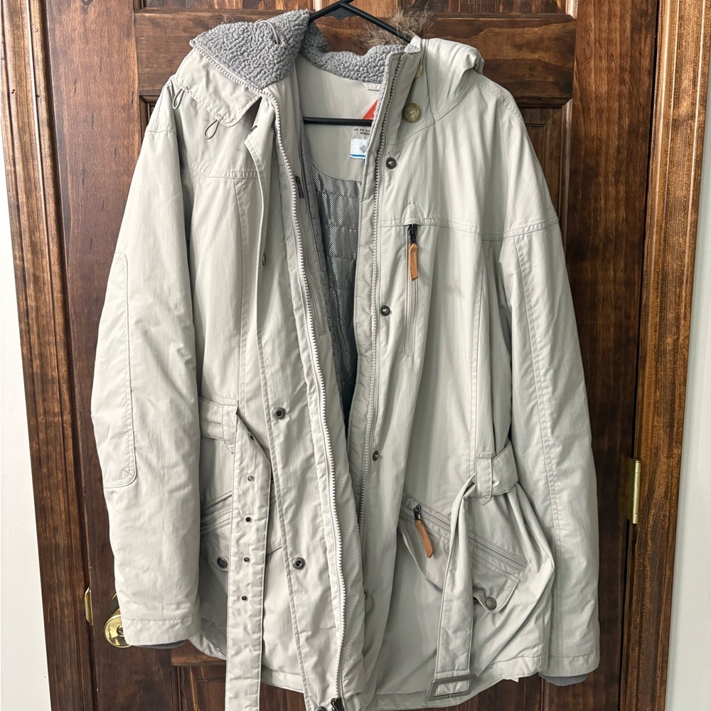 Columbia Gray Military Field Jacket Weather-Resistant Hooded